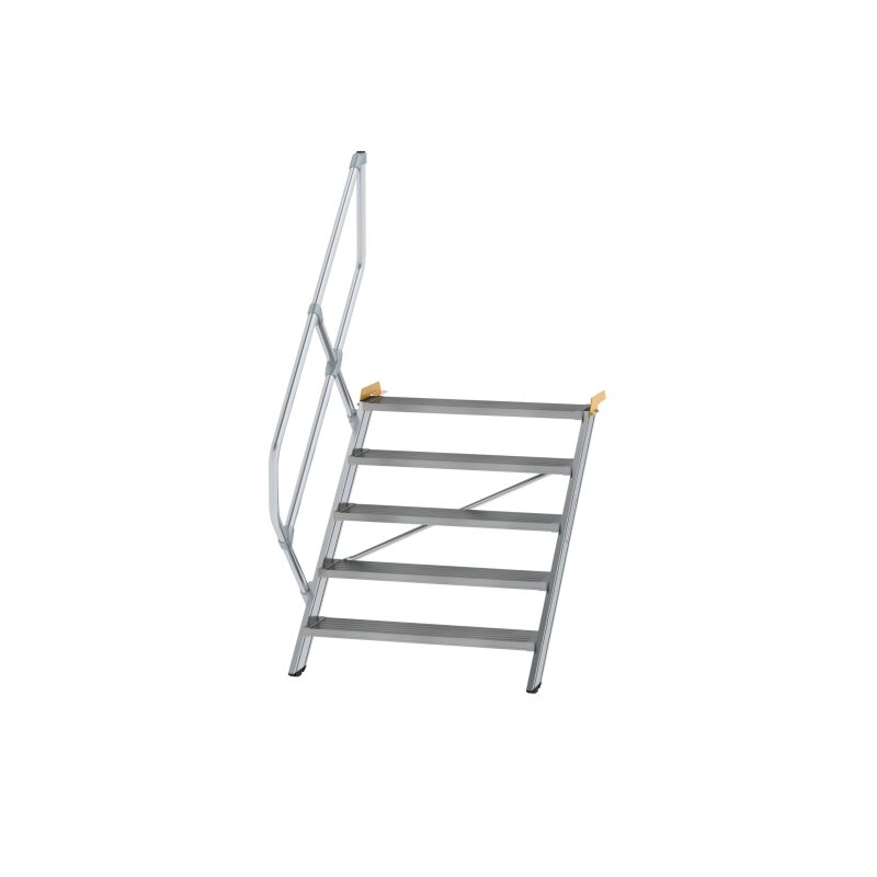 Treppe 45° Stufenbreite 1000 mm 5 Stufen Aluminium geriffelt