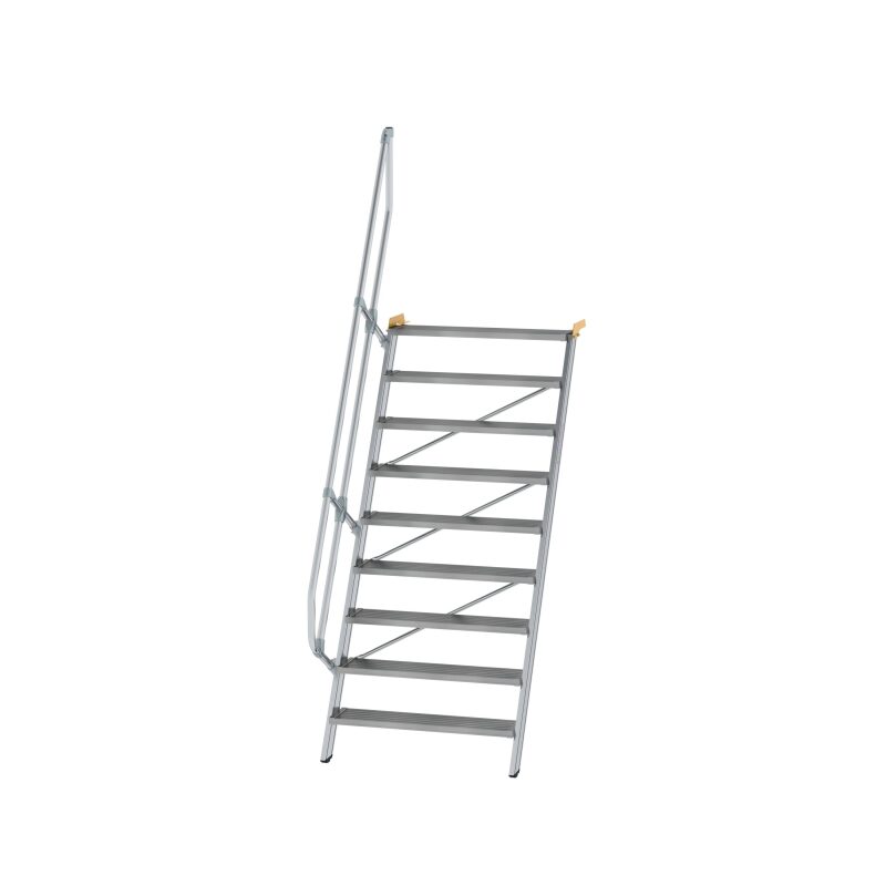 Treppe 60° Stufenbreite 1000 mm 9 Stufen Aluminium geriffelt