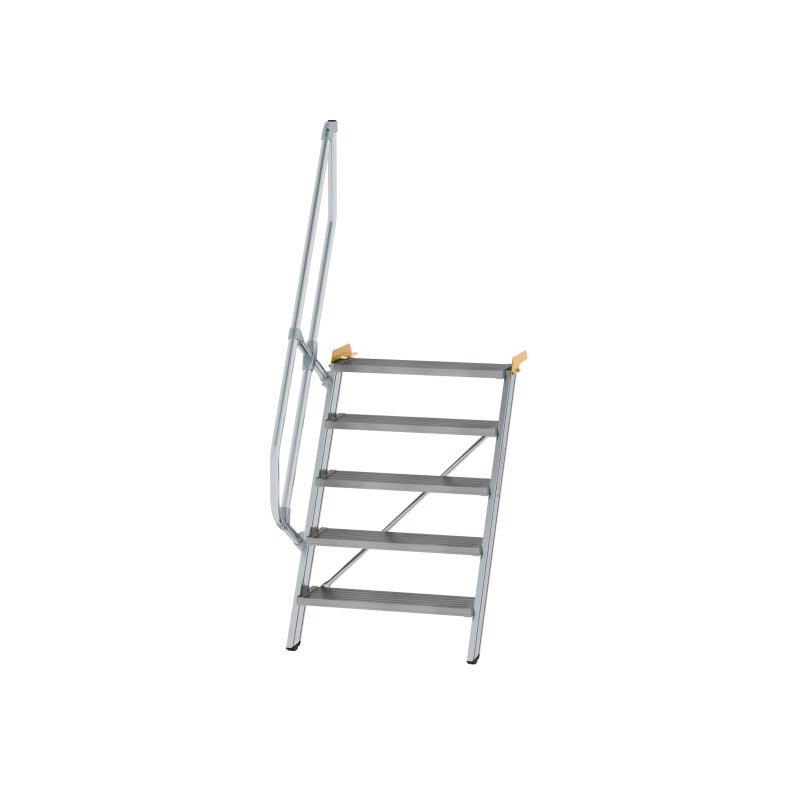 Treppe 60° Stufenbreite 800 mm 5 Stufen Aluminium geriffelt