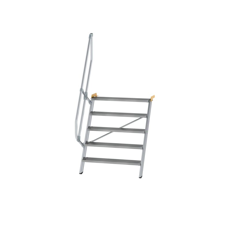 Treppe 60° Stufenbreite 1000 mm 5 Stufen Aluminium geriffelt