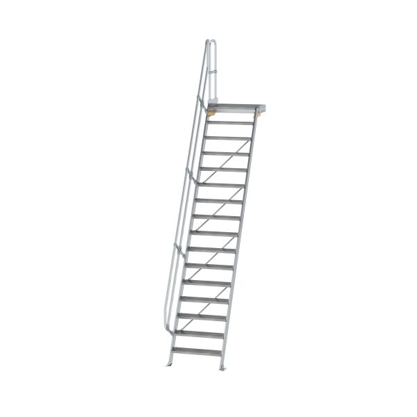 Treppe mit Plattform 60° Stufenbreite 800 mm 16...