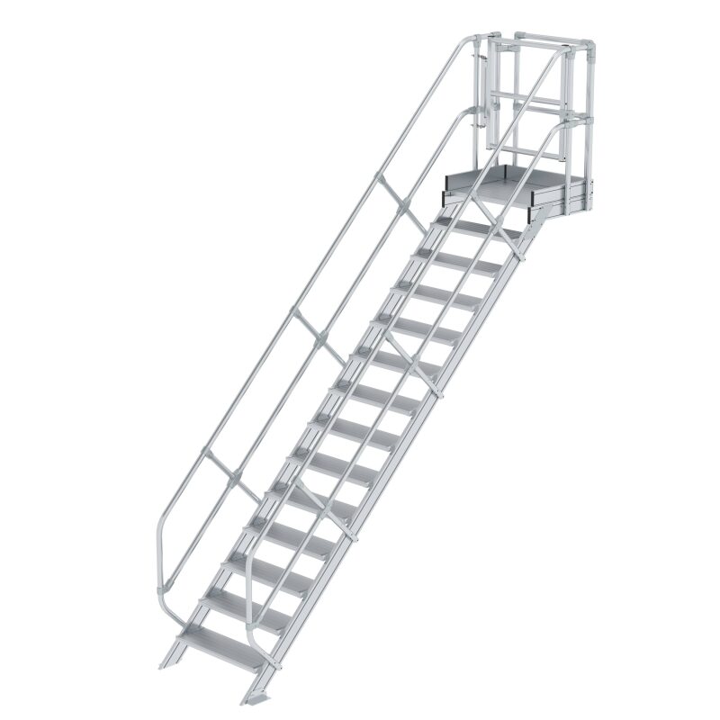 Treppen-Modul Aluminium geriffelt 14 Stufen