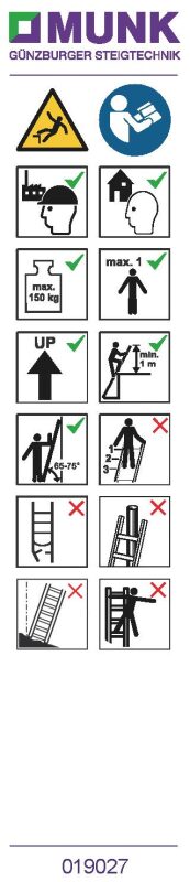 Sprossen-Aufkleber für Mehrzweckleiter (Stop) Aufkleber 19087