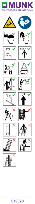 Hinweis-Aufkleber für Klappleitern 2-teilig Aufkleber 19029