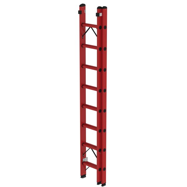 Sprossen-Schiebeleiter GFK 2-teilig ohne Traverse 2x8...