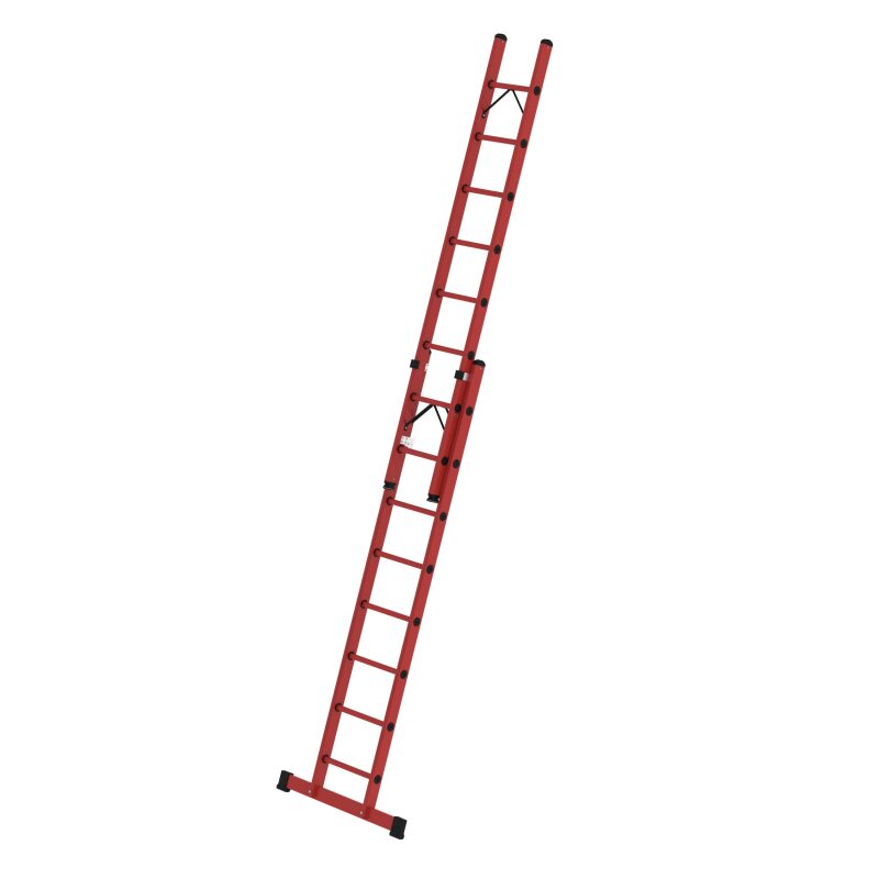 Sprossen-Schiebeleiter 2-teilig GFK mit Standard-Traverse 2x8 Sprossen