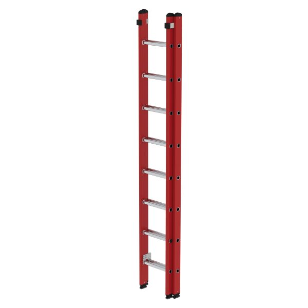 Sprossen-Schiebeleiter 2-teilig GFK/Alu ohne Traverse 2x8...