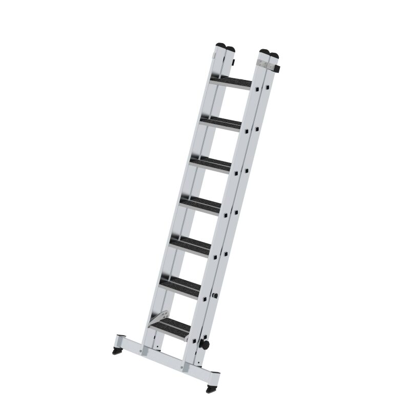 Stufen-Schiebeleiter 2-teilig mit nivello-Traverse und clip-step R13 2x7