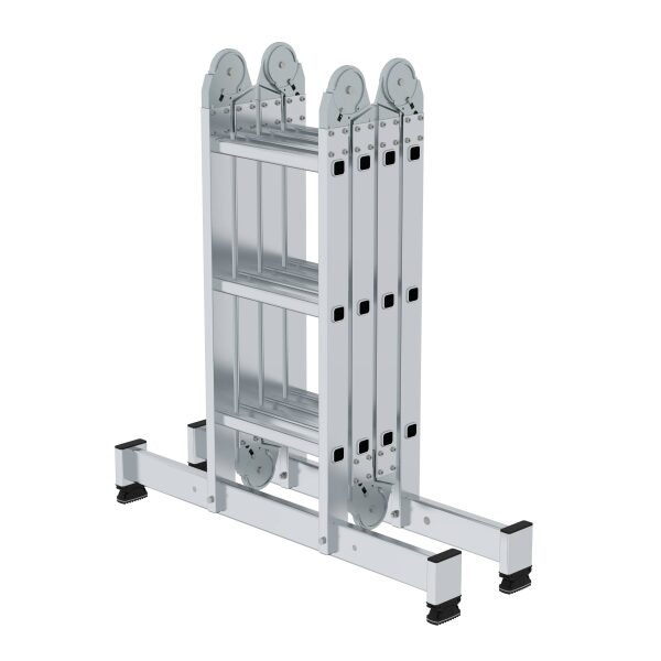 Vielzweckleiter 4-teilig mit nivello®-Traverse 4x3...