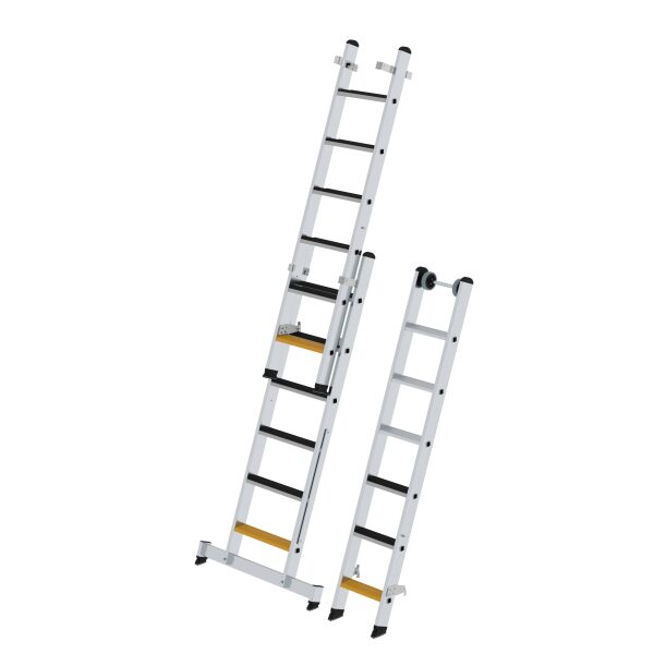 Stufen-Mehrzweckleiter 3-teilig mit nivello®-Traverse und clip-step R13 3x6 Stufen