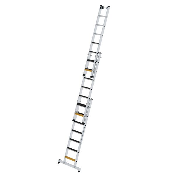 Stufen-Mehrzweckleiter 3-teilig mit nivello®-Traverse und clip-step R13 3x7 Stufen