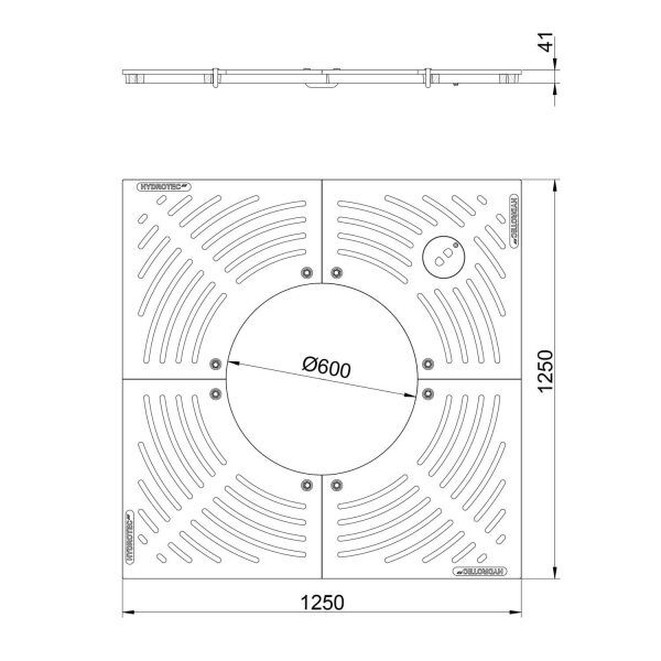 Baumrost Radialdesign 1250x1250 mm, ∅600 mm |...