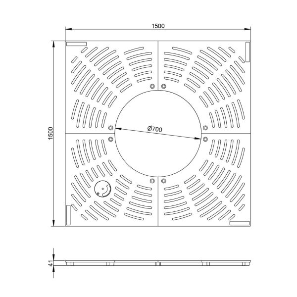 Baumrost Radialdesign 1500x1500 mm, ∅700 mm |...