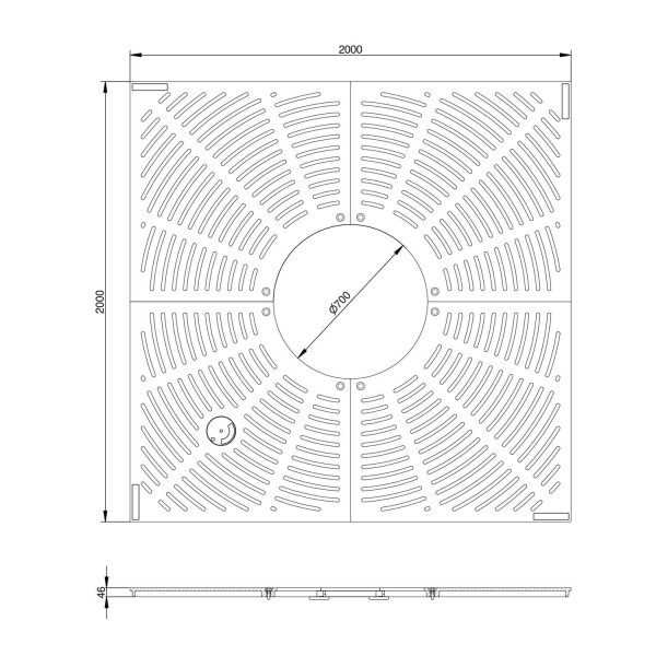 Baumrost Radialdesign 2000x2000 mm, ∅700 mm |...