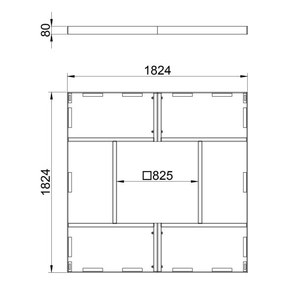 Einlegerahmen Baumrost 1824x1824x80 mm | Verzinkter...