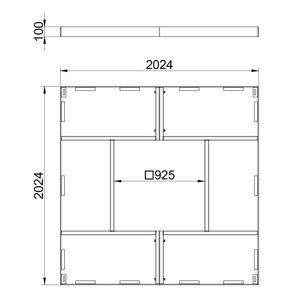 Einlegerahmen Baumrost 2024x2024x100 mm | Verzinkter...