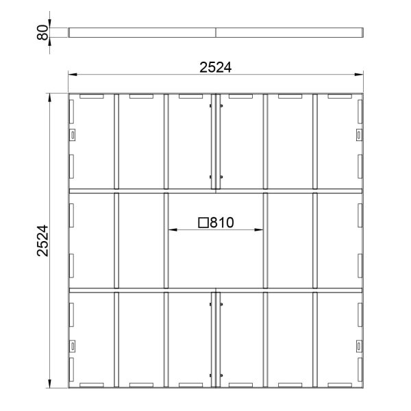 Einlegerahmen Baumrost 2524x2524x100 mm | Verzinkter...