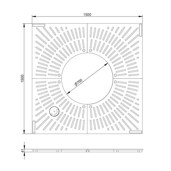 Baumrost Strahlendesign 1500x1500 mm, ∅700 mm |...