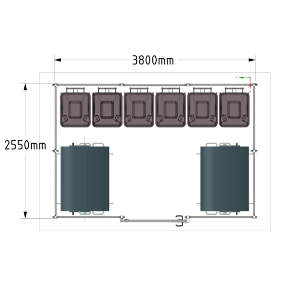 Einhausung für 1100-Liter Container oder...