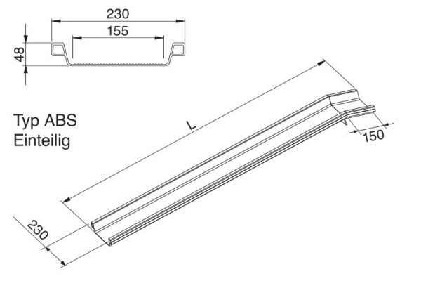 Aluminium-Verladeschienen Typ ABS | Länge bis 3000 mm | Tragkraft bis 600 kg/Paar | Rutschfeste Verladerampe