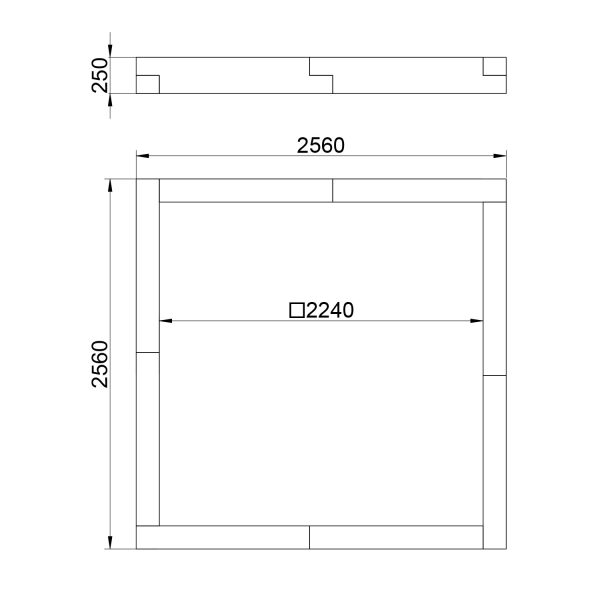 Betonfundament 2560x2560 mm | Fundament für...