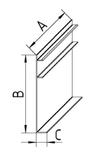 Seitenblende für Deckenkonstruktion, 3000 mm