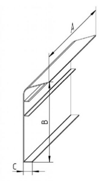 Schienenblende für Wandkonstruktion, 2000 mm