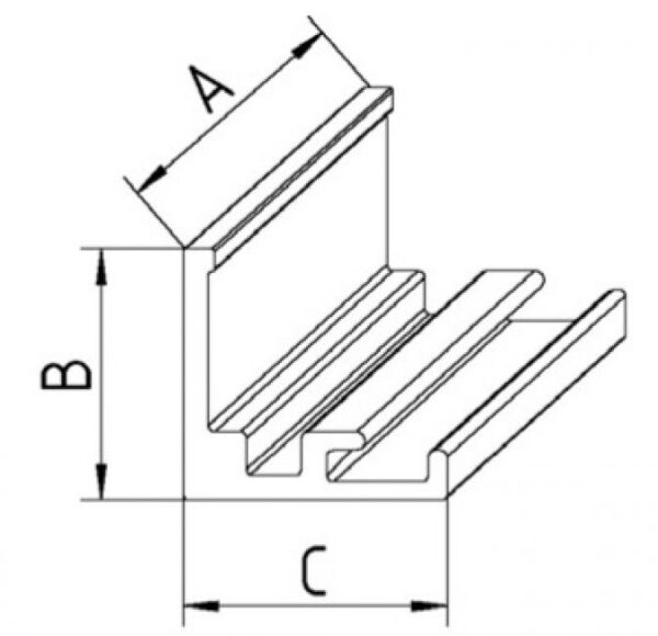 Scheibenhalter groß, 6000 mm lang