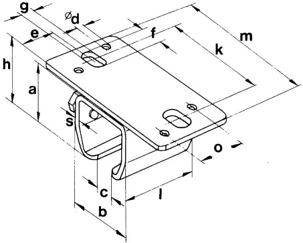 V2A- Deckenbefestigungsmuffe für Schiene Typ 30