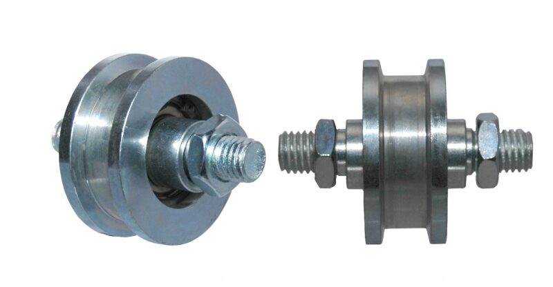 Laufrolle mit Achse und kantiger Nut; Ø 60 mm, 300 kg Last