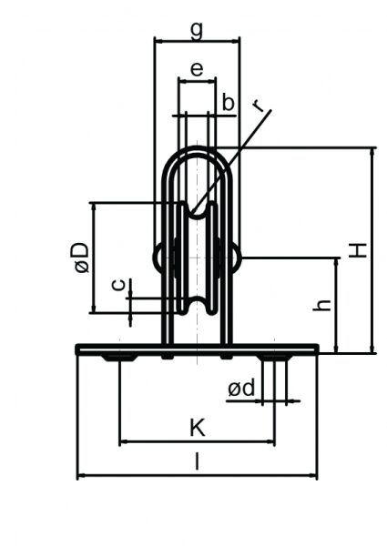 Stehrolle Ø 30 mm mit Querplatte