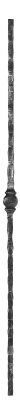 Knubbelstab 13x13mm, gehämmert, H: 1250mm, 1x...