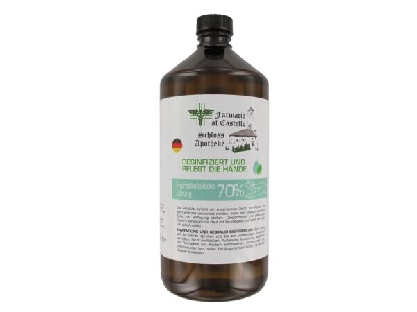 Reinigungsmittel für Hände mit 80% Alkohol, mit Dexpanthenol: und Zitronengeruch, 1L: in Flasche
- trocknet die Hände nicht aus sondern versorgt diese mit Feuchtigkeit
- hält weich und geschmeidig
- verleiht ein angenehmes Gefühl von Frische