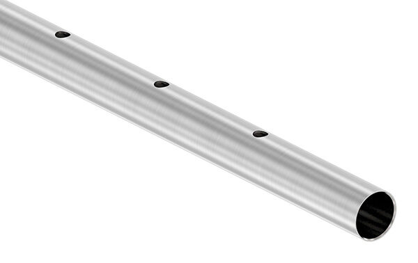 Edelstahlrohr, gerade gelocht, 42,4x2,0mm, Korn 240...