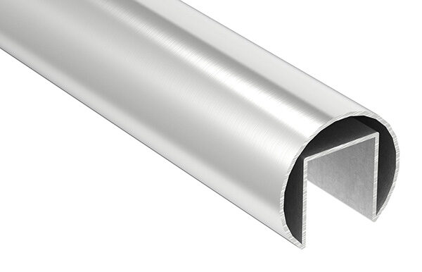 Nutrohr 48,3x1,5 mm, V2A, Korn 240 geschliffen, Nut: 27x30mm (BxH), L: 3000mm
