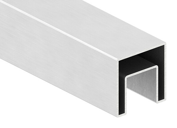 Quadratnutrohr, 40x40x1,5 mm, Korn 240 geschliffen, Nut: 24x24mm, L: 3000mm, V2A