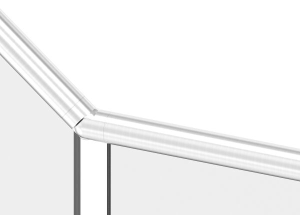 Verbinder flexibel für Nutrohr 42,4mm, aufwärts 25-55°, V2A
