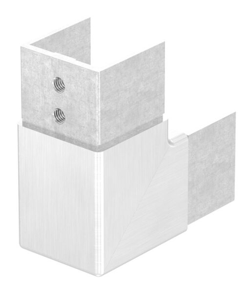 Eckbogen, vertikal, für Nutrohr 40x40mm, Rahmenecke, V2A