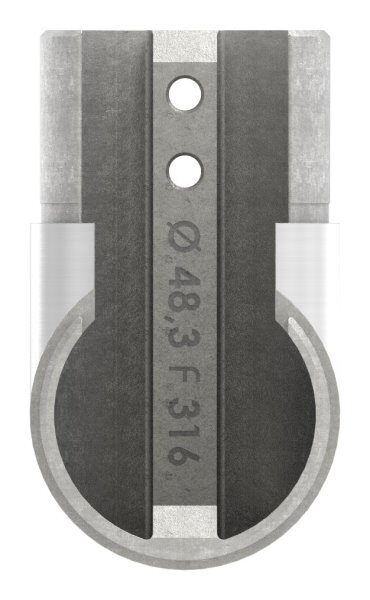 Eckbogen, vertikal, für Anschluss 48,3mm, V4A, Rahmenecke