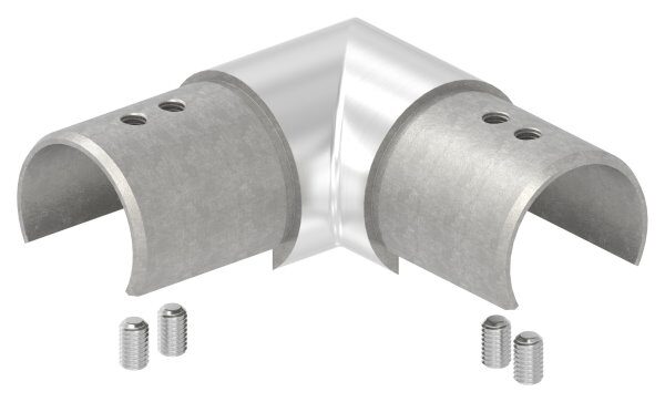 Eckbogen, horizontal, für Anschluss 42,4mm, V4A, Verlaufsecke
