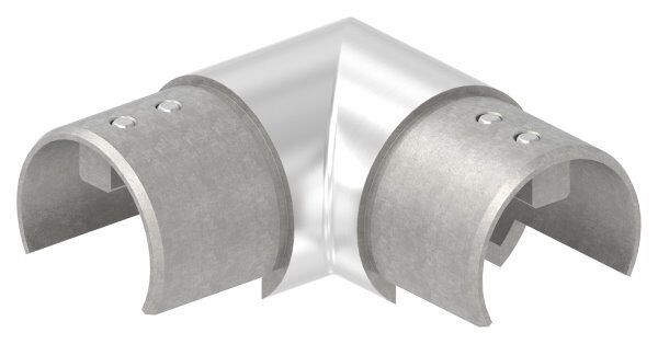 Eckbogen, horizontal, für Anschluss 48,3mm, V2A, Verlaufsecke