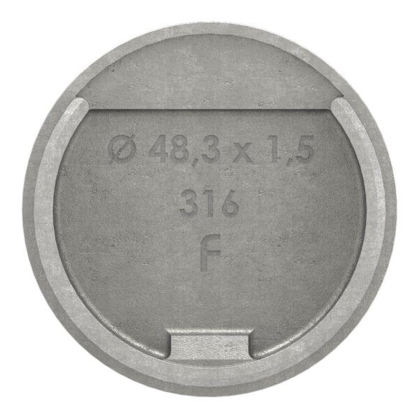 Endkappe, flach, für Nutrohr 48,3mm, V4A