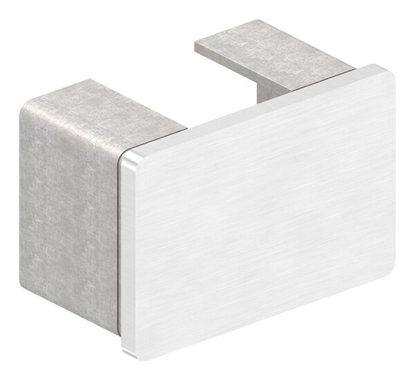Endkappe, flach, für Rechteck-Nutrohr 60x40x1,5mm, V2A