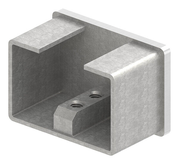 Endkappe, flach, für Rechteck-Nutrohr 60x40x1,5mm, V2A