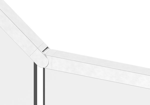 Verbinder flexibel für Quadratnutrohr 40x40mm, aufwärts 25-55°, V4A