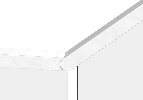 Verbinder flexibel für Quadratnutrohr 40x40mm, aufwärts 25-55°, V4A