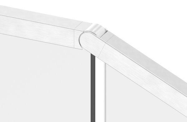 Verbinder flexibel für Quadratnutrohr 40x40mm, abwärts 25-55°, V4A