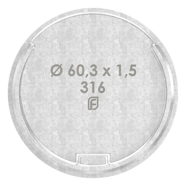 Endkappe für Nutrohr 60,3x1,5mm, V4A