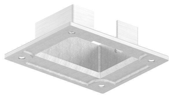 Wandbefestigung für Nutrohr 60x40mm, 4x gesenkten Bohrungen Ø 5,5mm, V2A