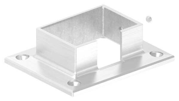 Wandbefestigung für Nutrohr 60x40mm, 4x gesenkten Bohrungen Ø 5,5mm, V2A